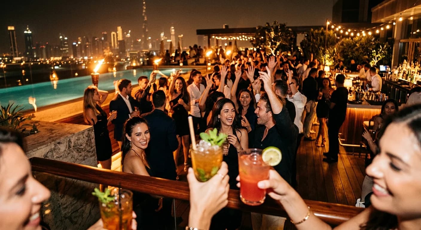 3 Night-Ready Anchors in Dubai: Rooftop Glow, Infinity Pool Energy, and Friday Urban Heat
